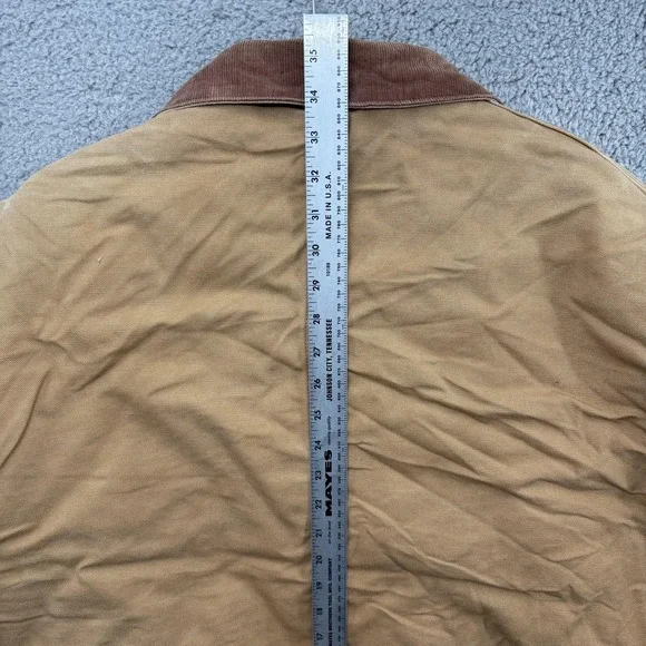 Carhartt Jacket Mens 52 Tall Quilted Lined Canvas Work Coat US GOVT Distressed - Picture 7 of 9